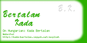 bertalan kada business card